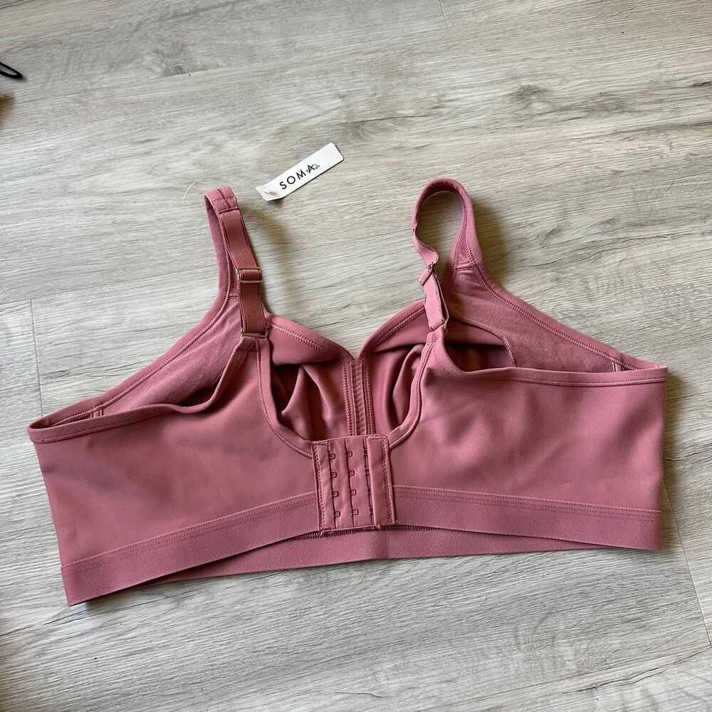 Soma Embraceable Wireless Unlined Full Coverage Bra Clay Rose Plus Size 44D NWT - Picture 7 of 11